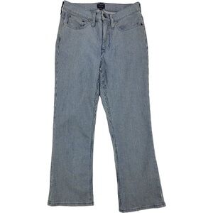 J.Crew Factory Woman’s High Rise Crop Flare Striped Blue Jeans pants size 27